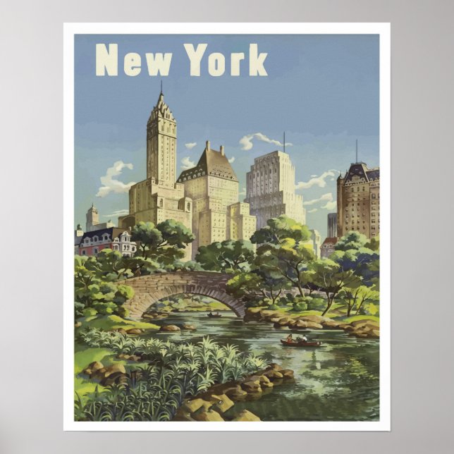 Poster Verão No Central Park Em Nova Iorque (Frente)