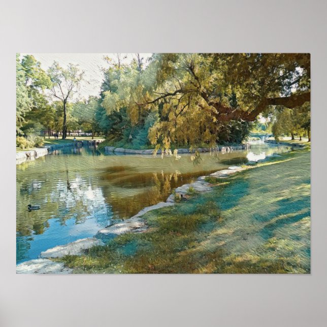 Poster Verão no parque estilizado (Frente)