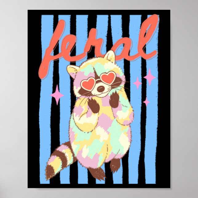 Poster Verão Pré-Ferino Mapache Pastel E (Frente)