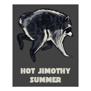 Póster Verão Quente Jimothy Funny Raccoon Meme Animal