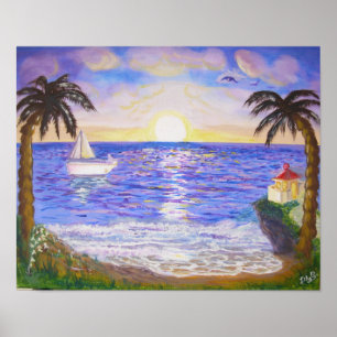 Póster Verão tranquilo na praia