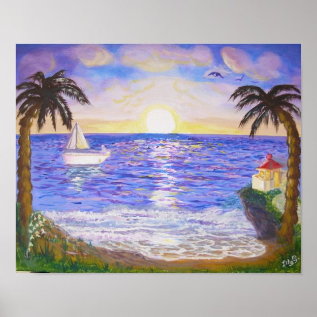 Póster Verão tranquilo na praia (Frente)