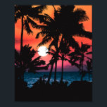 Poster Verão Tropical Cor de Rosa Laranja Palmeira Sunset<br><div class="desc">Este design tropical e legal é perfeito para os meses quentes de verão. Apresenta uma arte e um neon moderno, cor-de-rosa, laranja, e um pôr do sol neon roxo com silhuetas de palmeiras pretas com um sol brilhante. É lindo, lindo e pitoresco! ***NOTA DE DESIGN IMPORTANTE: Para qualquer solicitação de...</div>