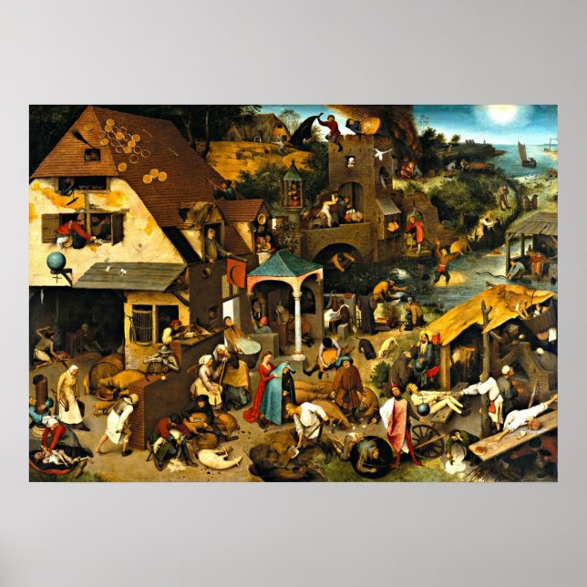 Poster Verbos Neerlandeses, pintura Pieter Bruegel (Frente)