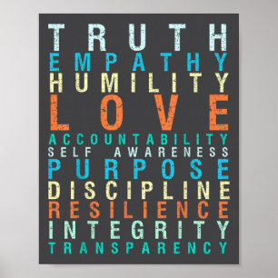 Poster Verdade Amor Empatia Autoconhecimento Palavras Ins