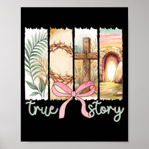 Poster Verdadeira História Cruz Cristã Jesus Versículo da