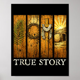 Poster Verdadeira História Dia de Páscoa Cruz Jesus Crist