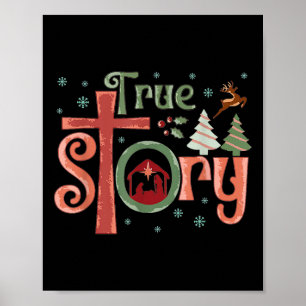 Poster Verdadeira História Jesus Cristo Cena de Natal Ch