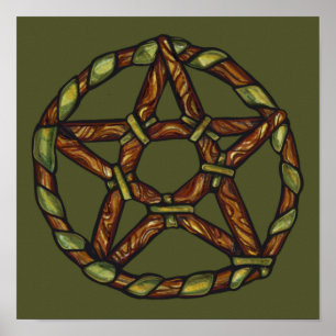 Poster Verdadeiro Bruxo Pentágono Nature Wicca