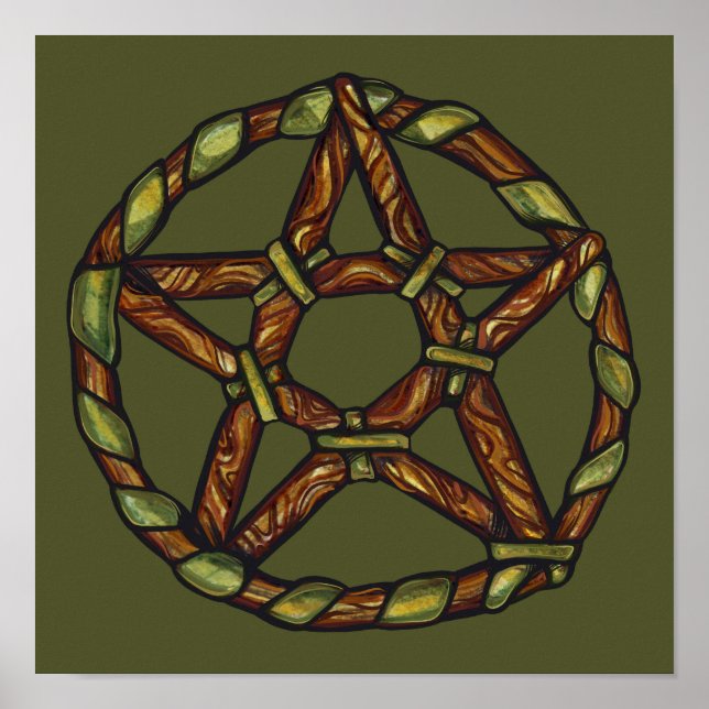 Poster Verdadeiro Bruxo Pentágono Nature Wicca (Frente)