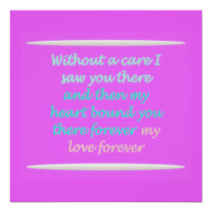 Póster Verdadeiro padrão do poema Romance rosa