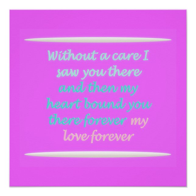 Póster Verdadeiro padrão do poema Romance rosa (Frente)