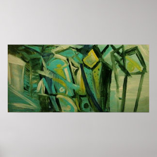 Póster Verde Abstrato