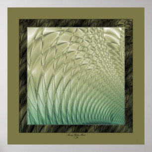 Poster Verde acolchoado do cetim