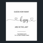 Poster Verde Adivinha Quantos Beijos Jogo de Chá de panel<br><div class="desc">Este palpite verde de quantos beijos o poster de jogos de chá de panela é perfeito para um chá de panela elegante. O design apresenta uma fonte de caligrafia.</div>