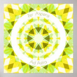 Poster Verde Amarelo Por Aspera Ad Astra Star Motivação