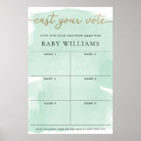 Verde Aquarela Vestir Seu Voto Nome Bebê Votando
