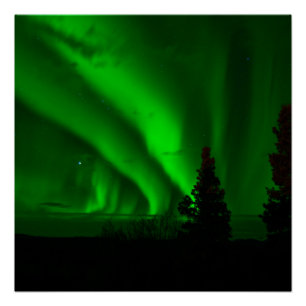 Póster verde aurora-boreal