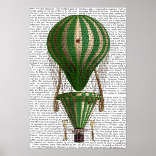 Póster Verde-balão de ar quente em camadas