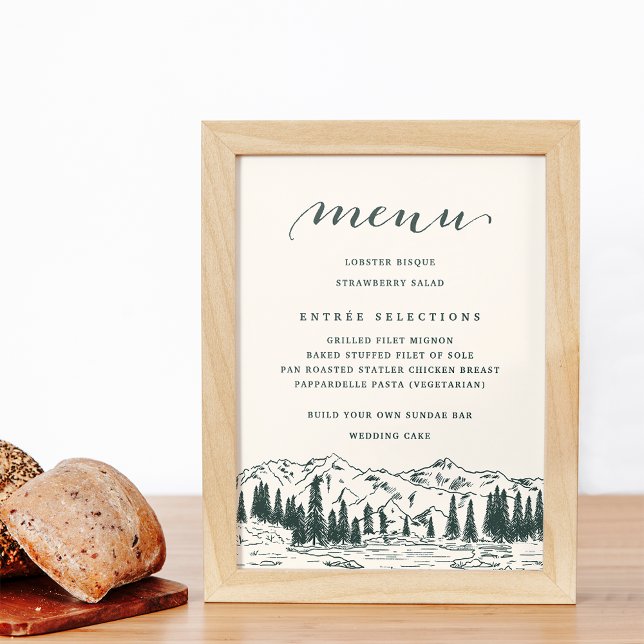 Poster Verde Caçador | Sinal de Menu de Esquema de Montan (Criador carregado)