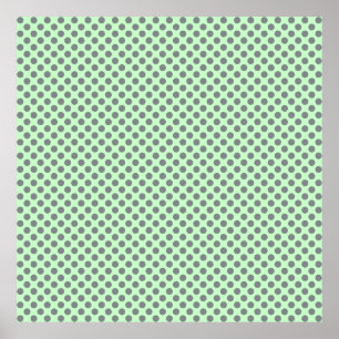 Póster Verde da hortelã com as bolinhas cinzentas por