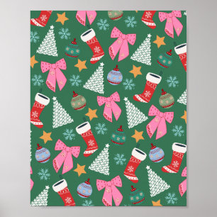 Poster Verde de Natal bonito