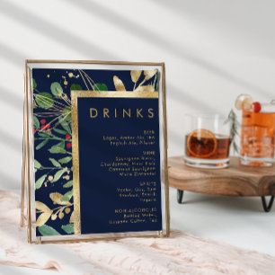 Poster Verde de Natal Moderno Menu Marinhos