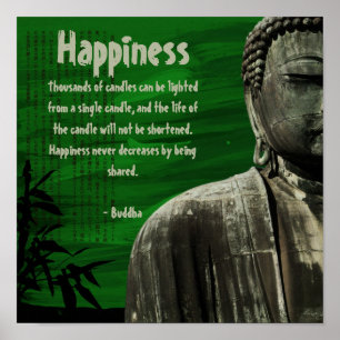 Poster verde do quadrado da estátua de Buddha