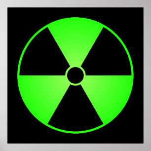 Poster verde do símbolo da radiação
