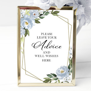 Poster Verde Dusty Blue Advice E Bem Deseja Sinalizar