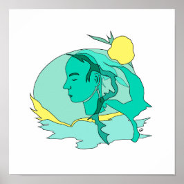 Poster verde e amarelo