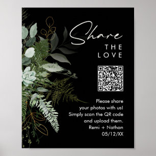 Poster Verde e Dourado   Compartilhe seu sinal de código 