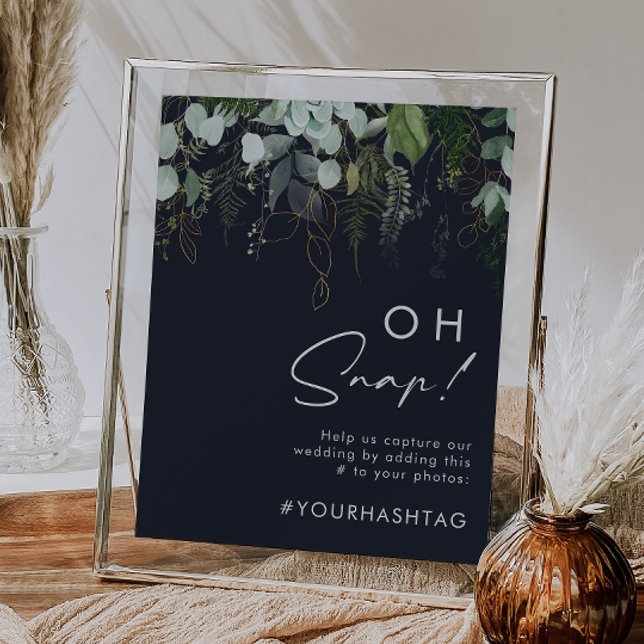 Poster Verde e Folha de Ouro | Azul Marinho Escuro Oh Sna (Criador carregado)