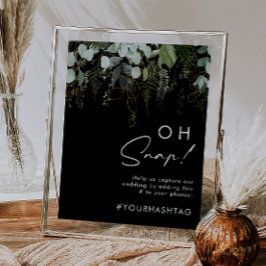 Poster Verde e Folha de Ouro | Preto Oh Snap Hashtag