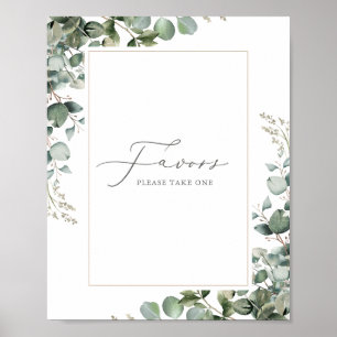 Poster Verde Elegante Russo Eucalyptus Nupcial Favoritos