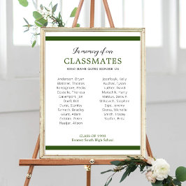 Poster Verde Escuro Em Memória De Nossos Colegas De Class