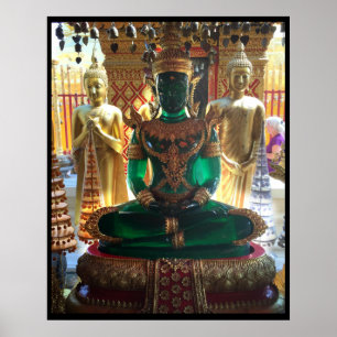 Póster Verde esmeralda Buddha Doi Suthep