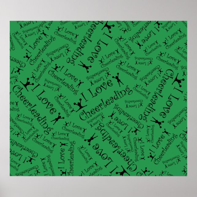 Póster Verde Eu adoro animadora (Frente)