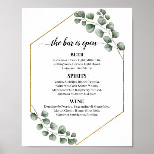 Poster Verde Eucalyptus Glitter Bar