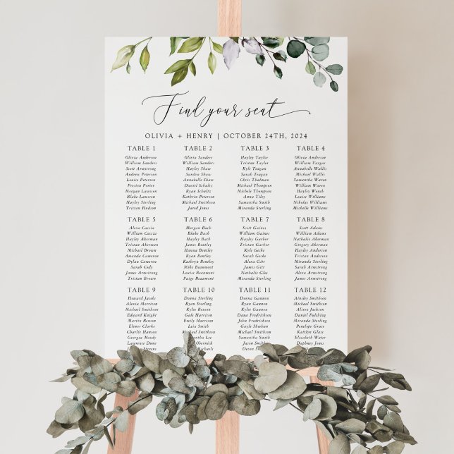 Poster Verde, Eucalyptus Sai, Gráfico de Casamento (Criador carregado)
