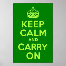 Poster Verde Fique Calmo e continue