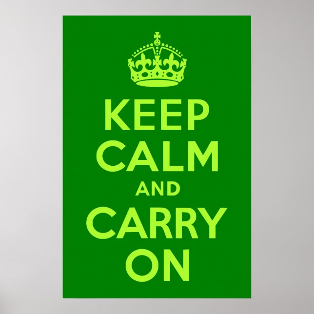 Poster Verde Fique Calmo e continue (Frente)