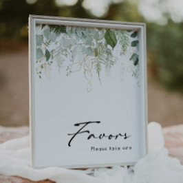 Poster Verde moderno e Chá de fraldas Dourado - Sinal de 