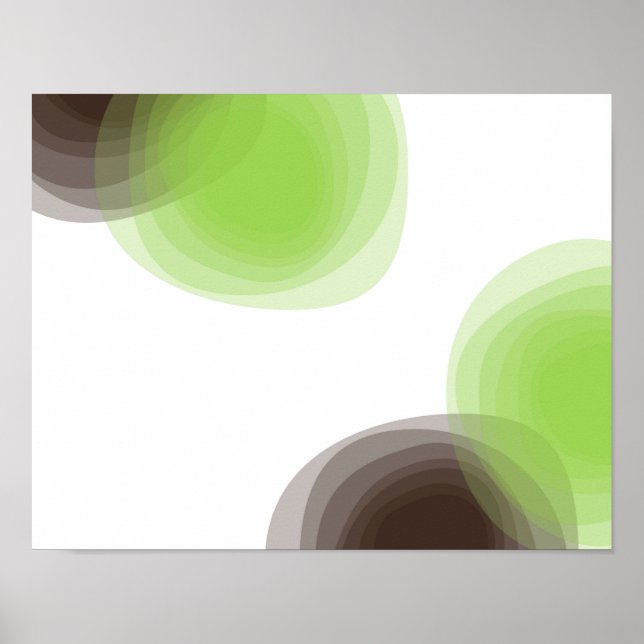Poster Verde, moderno, simples, abstrato gráfico de flore (Frente)