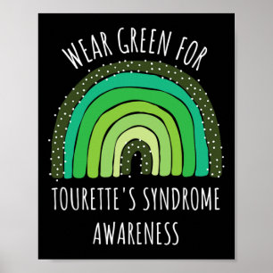 Poster Verde para a Consciência da Síndrome de Tourettes