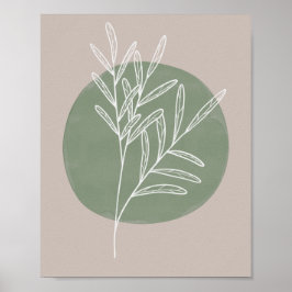 Poster Verde Sage Farmhouse Botanical White
