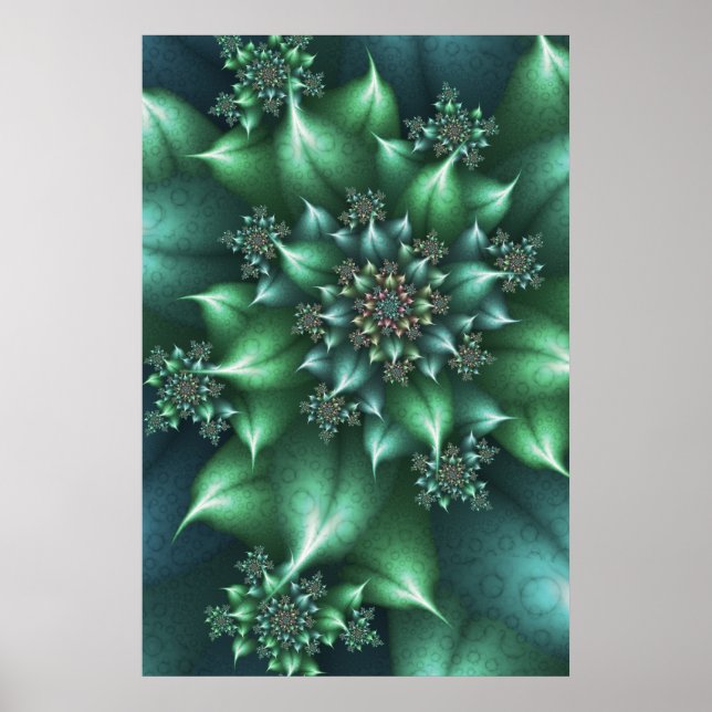 Poster Verde Spiky Floral (Frente)