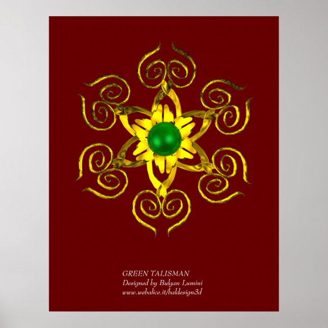 Póster VERDE TALISMAN, vermelho (Frente)