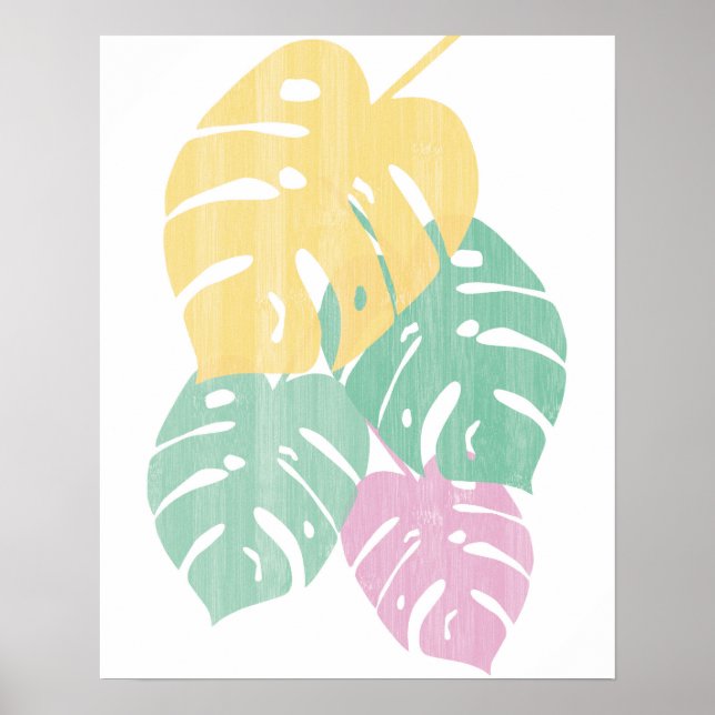 Poster Verde Tropical - Folhas de Monstera (Frente)