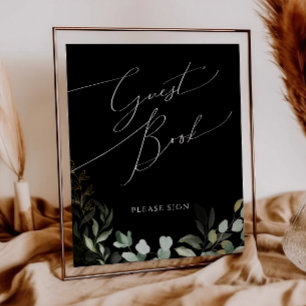 Poster Verde Whimsical e Dourado Sinal de Livro Negro